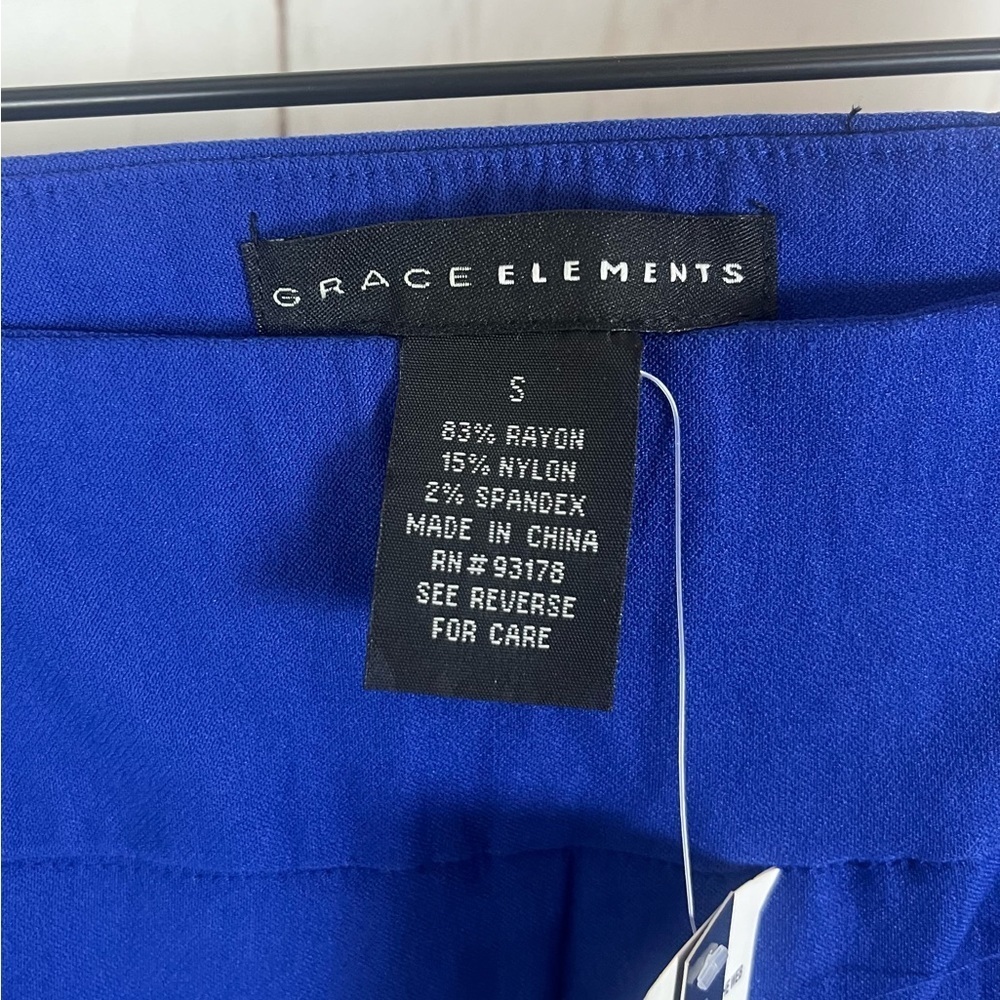 Grace Elements bright blue ankle pants with bow detail Small NWT - Picture 4 of 6